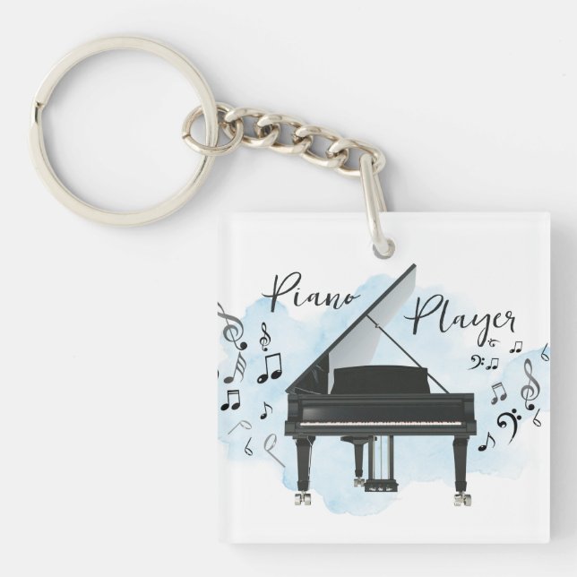 Piano Player Musician Keychain (Front)
