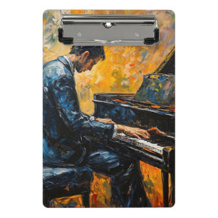 Piano Player - Oil Painting Mini Clipboard
