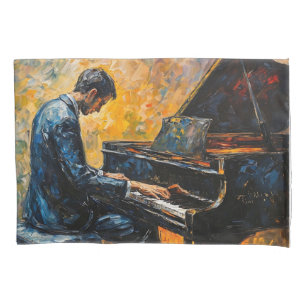 Piano Player - Oil Painting Pillowcase
