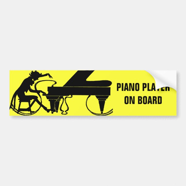 Piano Player On Board! Bumper Sticker (Front)