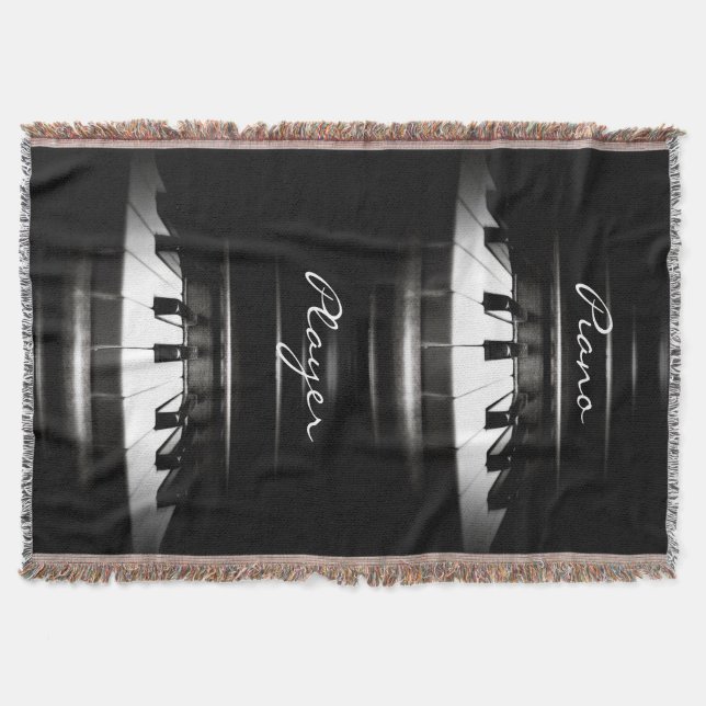 Piano Player Personalized Music Throw Blanket (Front)