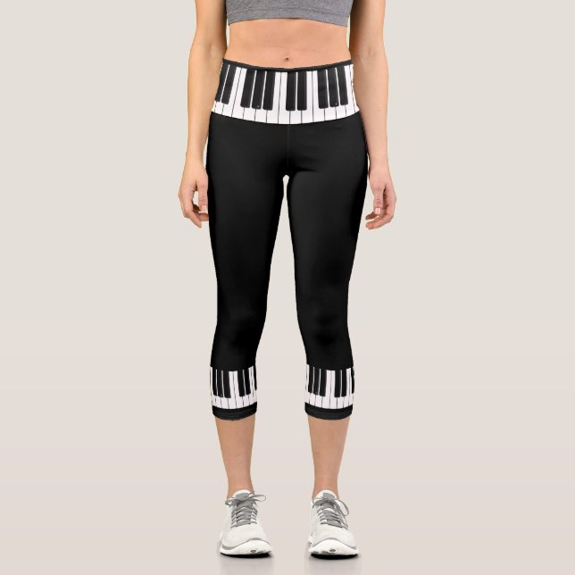Piano Player Pianist Capri Leggings (Front)