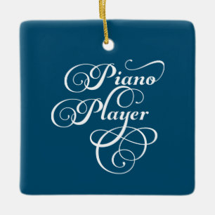 Piano Player Script Ceramic Ornament