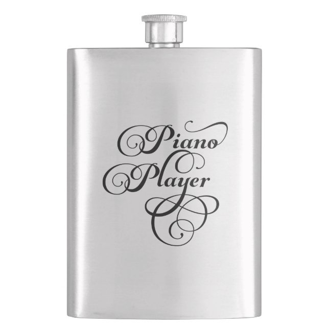 Piano Player Script Hip Flask (Front)