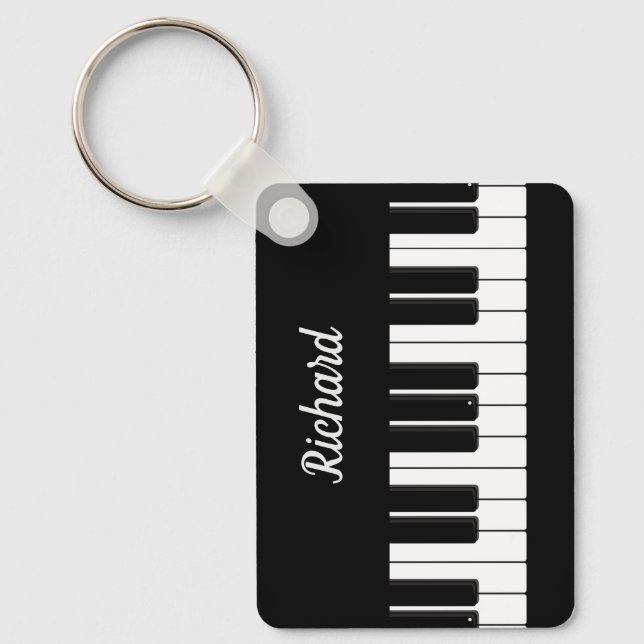 Piano Player Teacher Personalised Keyboard Keychain (Front)