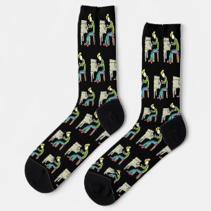 Piano Playing Stickman Socks