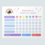 Piano Practice Music Notes Rainbow Reward Chart<br><div class="desc">This cute piano practice reward chart is a great way to help keep your child motivated to practise their musical instrument. Featuring a rainbow, a grand piano and colourful music notes, it serves as the perfect fun and motivational tool for both music teachers and students. Customize with your own details....</div>