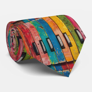 Piano Rainbow Neck Tie