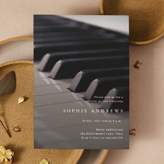 Piano Recital Classy Minimal Invitation