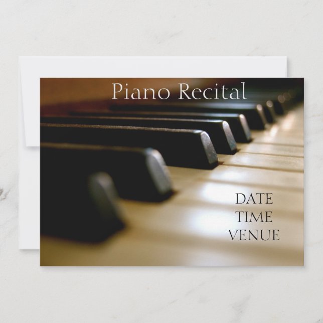 Piano Recital elegant stylish performance Invitation (Front)