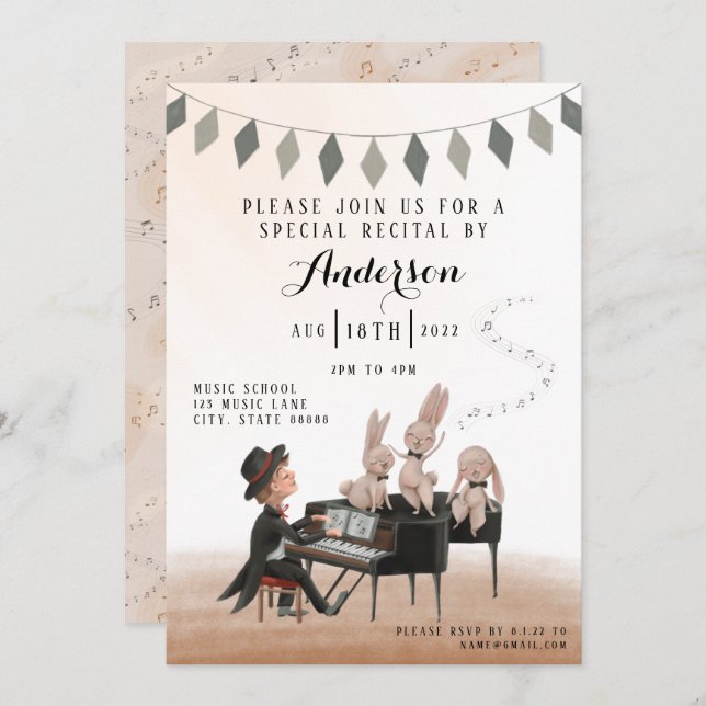 Piano Recital Invitation (Front/Back)