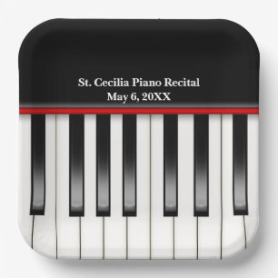 Piano Recital Keyboard Paper Plate