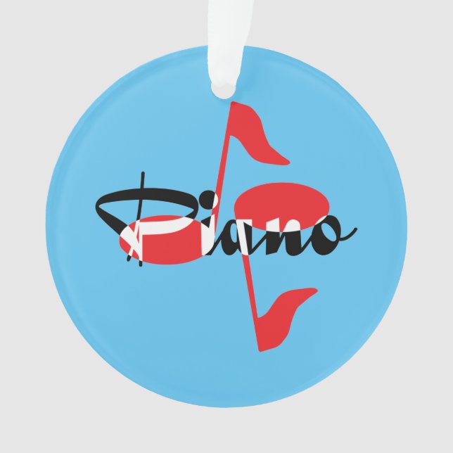 Piano Red Notes Ornament (Front)