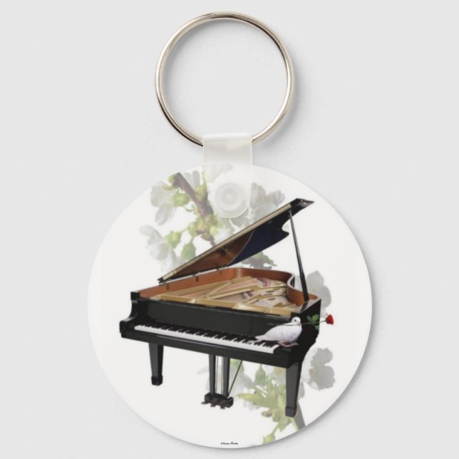 Piano -Romantic Music- Keychain (Front)