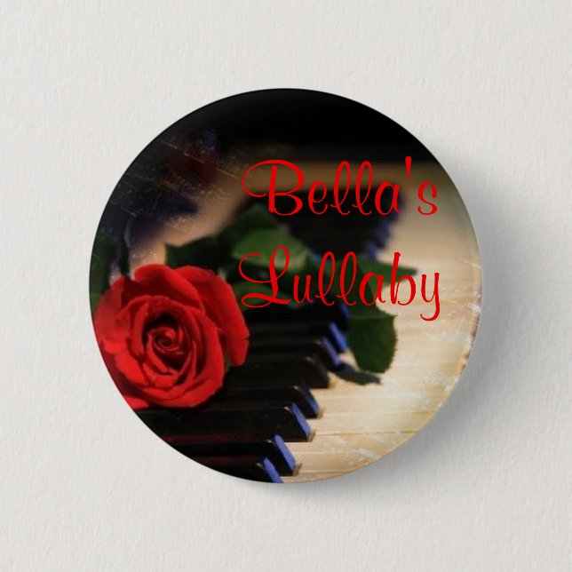 piano, 's Lullaby 2 Inch Round Button (Front)