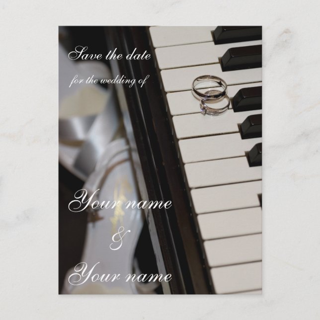 Piano - Save the Date postcard (Front)