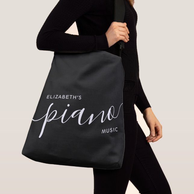 Piano Stuff Personalized Name Large Crossbody  Bag (Close Up)