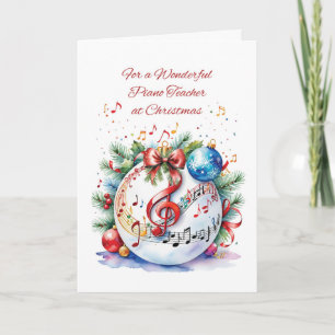 Piano Teacher Christmas Ornament with Music Notes
