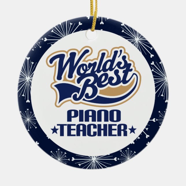 Piano Teacher Gift Ornament (Front)