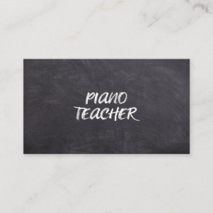 Piano Teacher Lessons Music Instructor Chalkboard  Business Card