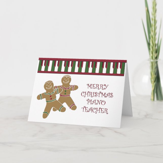 PIANO teacher merry christmas Holiday Card (Front)