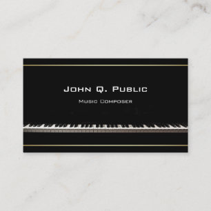 Piano Teacher Music Composer Professional Elegant Business Card