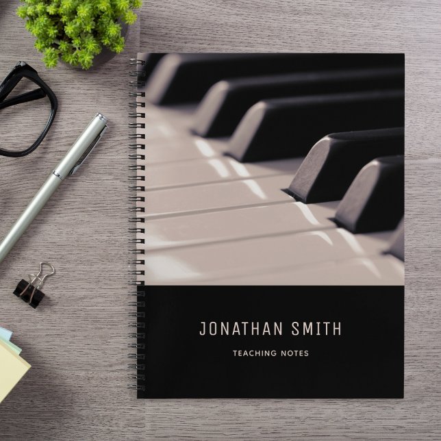 Piano Teaching Notes Black and White Classy Notebook (Creator Uploaded)