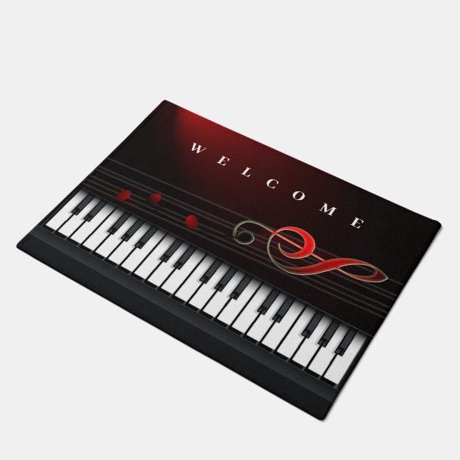 Piano Treble Clef Doormat (Angled)