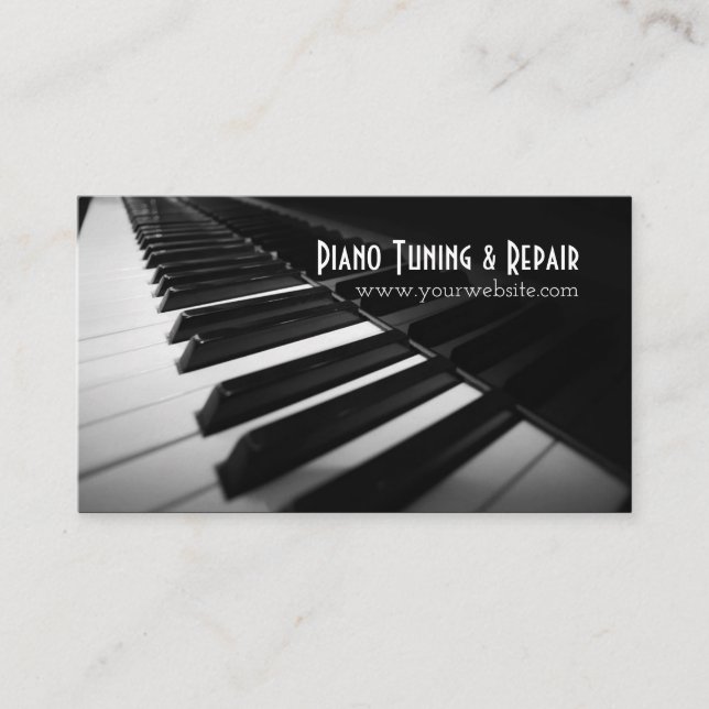 Piano Tuning & Repair Music Instructor Business Card (Front)