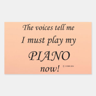 Piano Voices Dit Doit Jouer Sticker Rectangulaire
