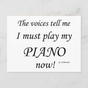 Piano Voices Say Must Play Postcard