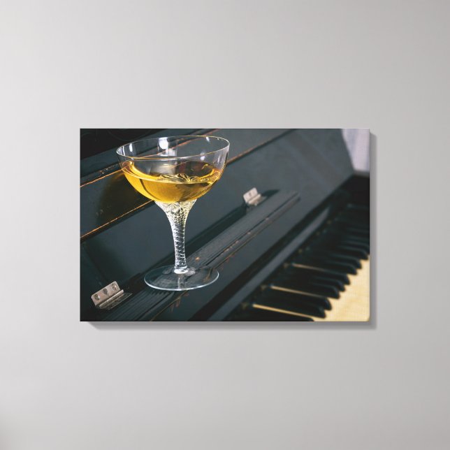 Piano with drink canvas print (Front)