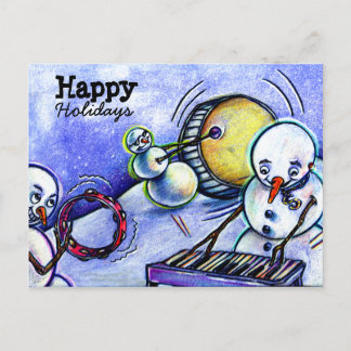 Piano with Keys Sticking Holiday Postcard