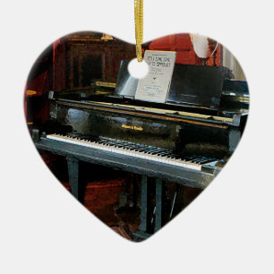 Piano With Sheet Music Ceramic Ornament
