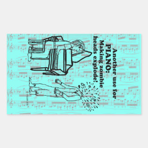 Piano Zombie Explode Rectangular Sticker