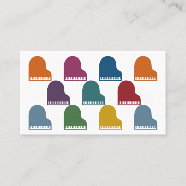 Pianos colorés Cartes de visite (Devant)