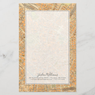 Pianta di Milano - Map of Milan, Italy Stationery