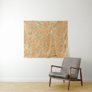 Pianta di Milano - Map of Milan, Italy Tapestry