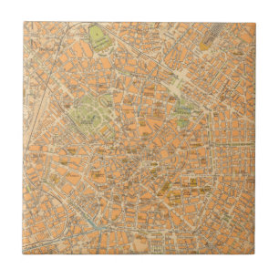 Pianta di Milano - Map of Milan, Italy Tile