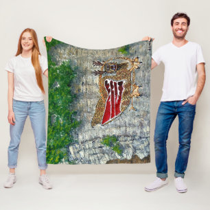 Piasa Bird Illinois Native American Legend Fleece Blanket