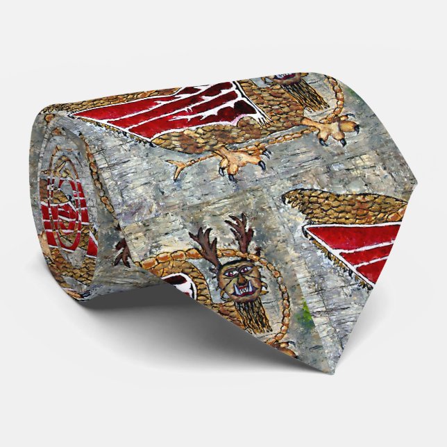 Piasa Bird Illinois Native American Legend Tie (Rolled)