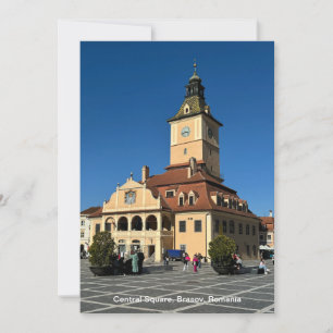 Piata Sfatului, Brasov, Romania, on a Holiday Card