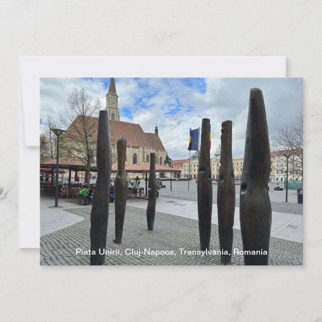 Piata Unirii, Cluj-Napoca, Romania, on a Holiday Card (Front)
