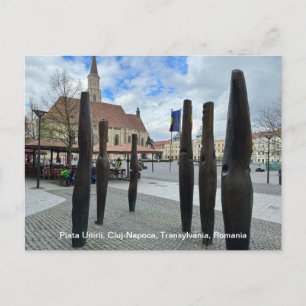 Piata Unirii, Cluj-Napoca, Romania, on a Holiday Postcard