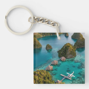 Piaynemo Raja Ampat Islands Paradise View Art Keychain
