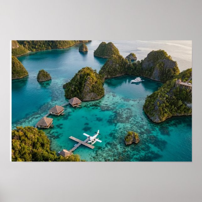 Piaynemo Raja Ampat Islands Paradise View Art Poster (Front)