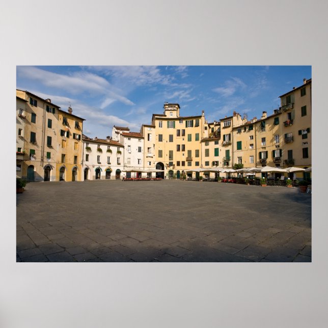 Piazza Anfiteatro square in Lucca - Tuscany, Italy Poster (Front)
