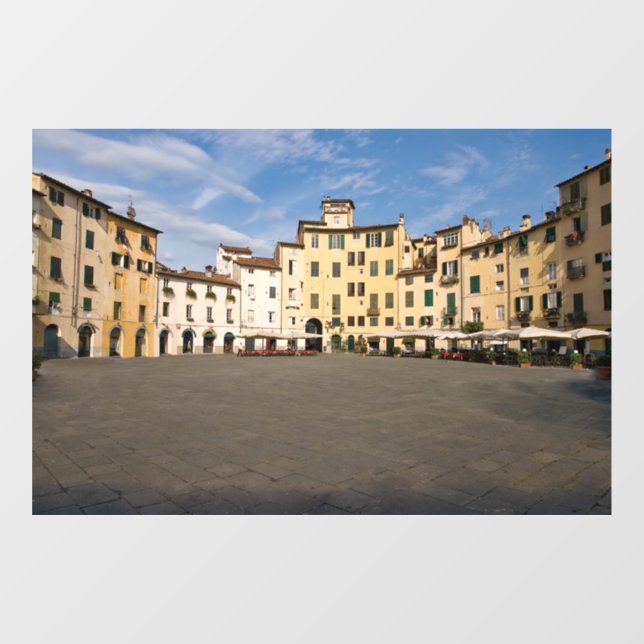 Piazza Anfiteatro square in Lucca - Tuscany, Italy Window Cling (Sheet)