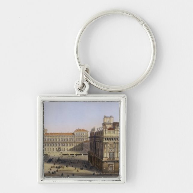 Piazza Castello, Turin, engraved by F. Citterio (c Keychain (Front)