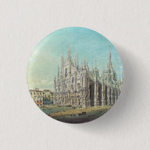 Piazza del Duomo in Milan by Carlo Bossoli   1 Inch Round Button